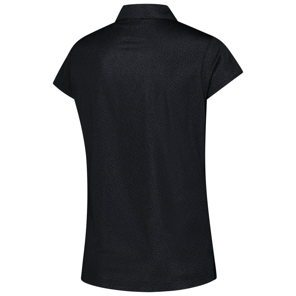  Genesis Invitational FootJoy Women's Printed Cap Sleeve Polo - Black